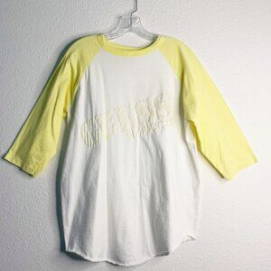 Vintage 80’s Guess Raglan Baseball Distressed Logo Tee